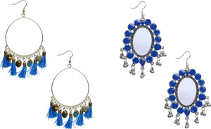 NAWAB Boho Gypsy Tassel Earring combo of 2 pair for girls and women Alloy Dangle Earring