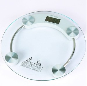 GADGET TREE Personal Weight Machine 8mm Round Glass Weighing Scale (Transparent) Weighing Scale (White) Weighing Scale