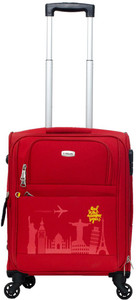 TIMUS Salsa Red 55 CM 4 Wheel Strolley Suitcase For Travel ( Cabin Luggage) Expandable Cabin Luggage - 20 inch