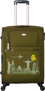 TIMUS Salsa Military Green 65 CM 4 Wheel Strolley Suitcase For Travel ( Check-in Luggage) Expandable Check-in Luggage - 24 inch