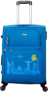 TIMUS Salsa Ocean Blue 65 CM 4 Wheel Strolley Suitcase For Travel ( Check-in Luggage) Expandable Check-in Luggage - 24 inch