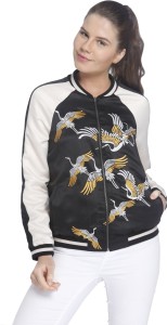 vero moda full sleeve printed women's jacket 1840206-Black