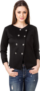 Purple Feather 3/4th Sleeve Solid Women's Jacket