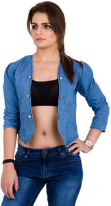 Visach 3/4th Sleeve Solid Women's Denim Jacket