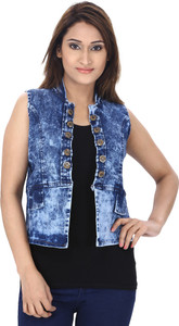 Franclo Sleeveless Solid Women's Denim Jacket
