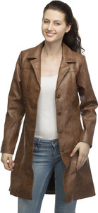 Lambency Full Sleeve Solid Women's Long Jacket