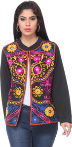 Lavennder Full Sleeve Embroidered Women's Jacket