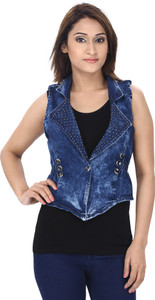 Franclo Sleeveless Solid Women's Denim Jacket