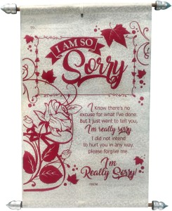 saugat traders sorry scroll card - greeting card(red, pack of 1)