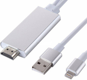 Microware Lightning to HDMI Adapter, Stouch 6.4Ft Lightning MHL To HDTV Cable 1080P HD Adapter For HDMI Cable (Silver) HDMI Cable