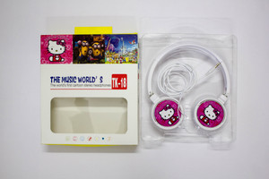 Shopkooky Kitty Cartoon Printed Smart Headset For Kids and Adults Compatible With All Devices Headphone
