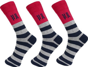 U.S. POLO ASSN. Men Striped Crew Length Socks
