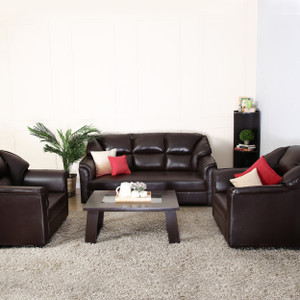 Westido Manhattan Leatherette 3 1 1 Brown Sofa Set Best Price In