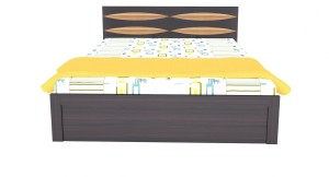 unicos bostan king bed with storage engineered wood king box bed(finish color -  midnight oak & canyan oak)