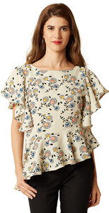 Miss Chase Casual Half Sleeve Printed Women's Multicolor Top