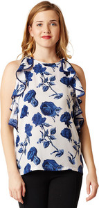 Miss Chase Casual Sleeveless Printed Women's Multicolor Top