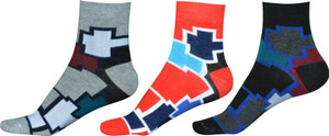 LA SMITH Men's Geometric Print Ankle Length Socks