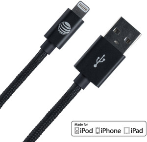 AT&T SC03B-LGT Apple MFi certified Nylon braided Lightning Cable