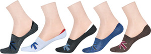 LA SMITH Men's Printed No Show Socks