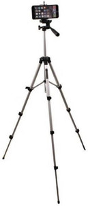 Mezire 3.5 Feet Big Tripod For SLR Camera & Mobile Phone Selfie Holder Clip Combo Tripod Kit (Silver & Black, Supports Up to 700 g) Tripod