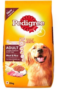 pedigree adult rice, meat 10 kg dry dog food