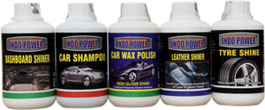 INDOPOWER CAR WAX POLISH,DASHBOARD ,LEATHER,TYRE,+ CAR WASH SHAMPOO COMBO OFFER 2018 Vehicle Interior Cleaner
