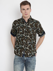 Rodid Men's Military Camouflage Casual Green Shirt
