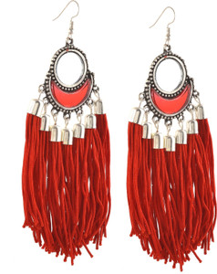 Zephyrr Fashion German Silver Dangler Hook Thread Earrings with Mirrors Alloy Dangle Earring