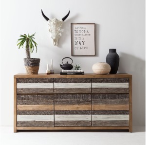 the attic solid wood free standing sideboard(finish color - distress grey/white)