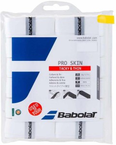 babolat pro skin x12 tacky touch(white, pack of 12)