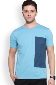 lee graphic print men round neck blue t-shirt L28768CB0G44STILL WATER