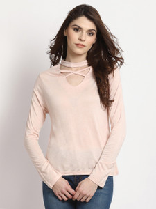 Marie Claire Casual Full Sleeve Solid Women Beige Top