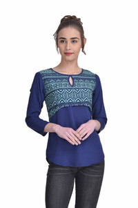Stop Look Casual 3/4th Sleeve Printed Women's Multicolor Top