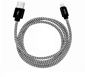 CEDO Branded 1m long Nylon Braided Original Certified Tough Lightning 8 Pin USB Data Cable Compatible for iPhone, iPad and iPod, Super fast charging up to 2.4Amps USB Cable