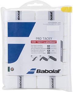 babolat pro tacky x12 tacky touch(white, pack of 12)