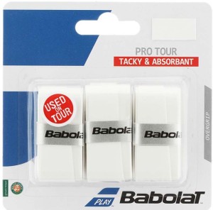 babolat pro tour x3 tacky touch(white, pack of 3)