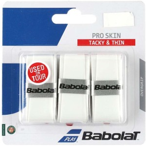 babolat pro skin x3 tacky touch(white, pack of 3)