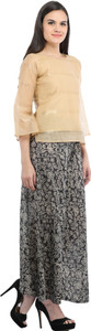 Cottinfab Casual 3/4th Sleeve Self Design Women Beige Top
