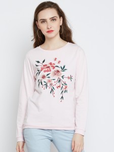 Marie Claire Casual Full Sleeve Printed Women Pink Top