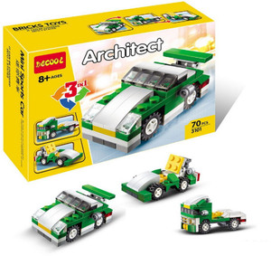 Emob Decool 70pcs 3 in 1 Architect Mini Sports Car Block Set Toy