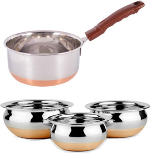Jalpan Serving HANDI 3 Pcs. - 1250ml, 750ml, 500ml, - with - Sauce pan 2 Liter -