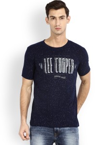 lee cooper printed men round neck blue t-shirt 1000735273NAVY