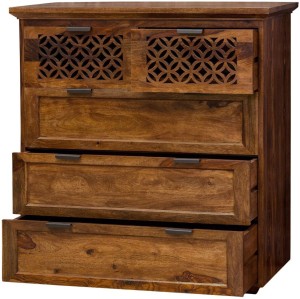 the attic sheesham wood solid wood free standing chest of drawers(finish color - honey)