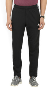 adidas solid men's black track pants