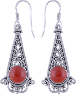 Silver Prince Designer Carnelian Silver Dangle Earring