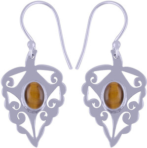 Silver Prince Designer Tiger Eye Silver Drop Earring