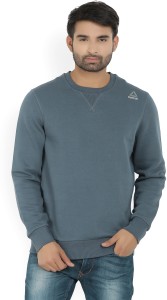 reebok full sleeve solid men's sweatshirt