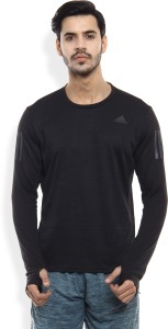 adidas solid men round neck black t-shirt CV4254BLACK