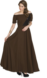 Raas Pr??t Women's Fit and Flare Brown, Black Dress