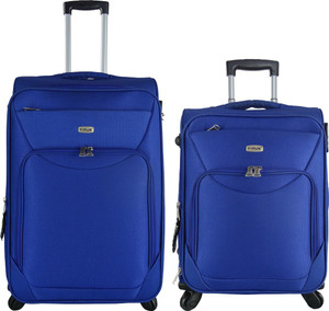 Timus Upbeat Spinner Blue 55 & 65 cm 4 Wheel Strolley Suitcase For Travel SET OF 2 ( Medium Check-in Luggage) Expandable Check-in Luggage - 24 inch